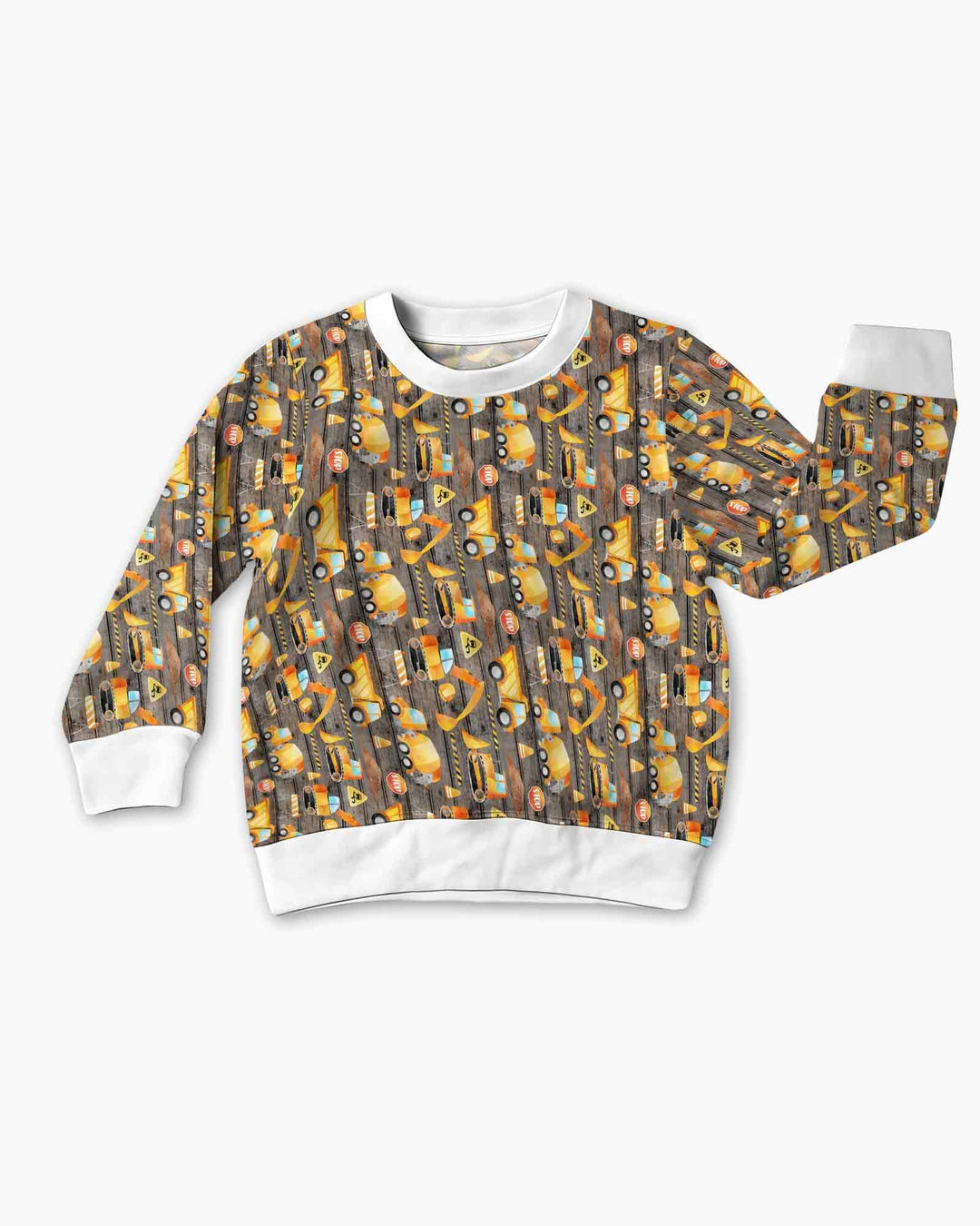 Construction Vehicles Bamboo Crewneck Sweatshirt