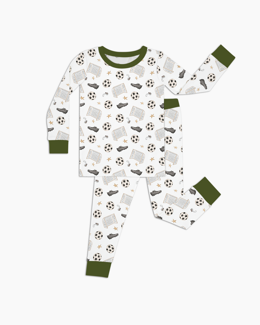 Little Soccer Star Bamboo Two Piece Long Sleeve Pajama Set