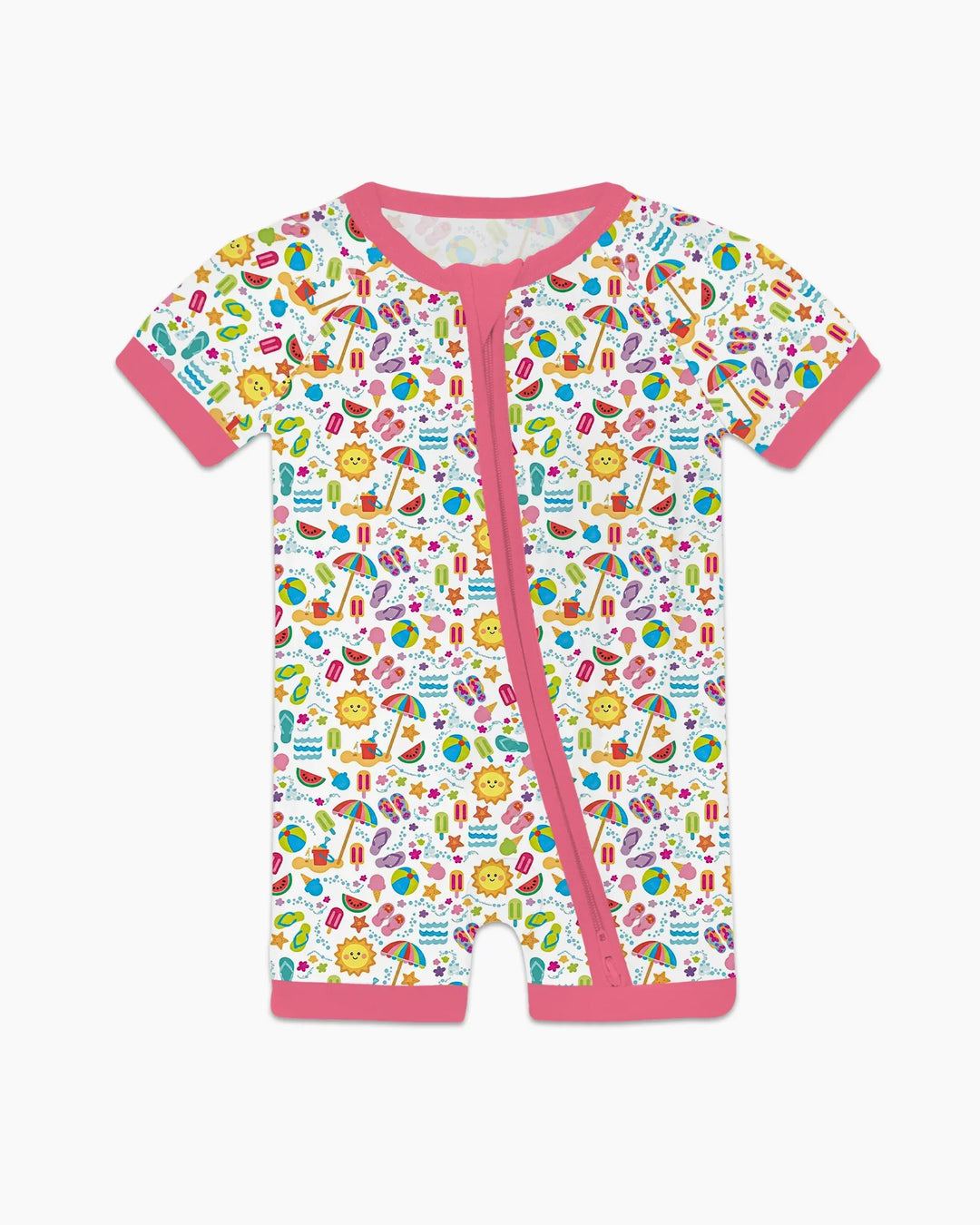 Pijama corto de bambú con cremallera Sunshine Splash Party