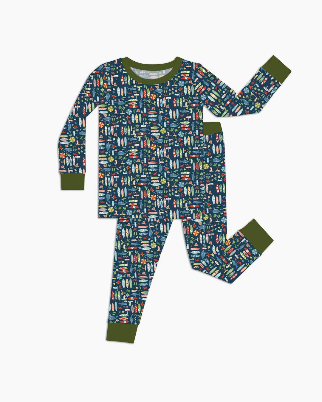 Endless Summer Surf Bamboo Two Piece Long Sleeve Pajama Set