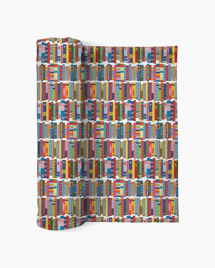 Rainbow Bookshelf swaddle blanket