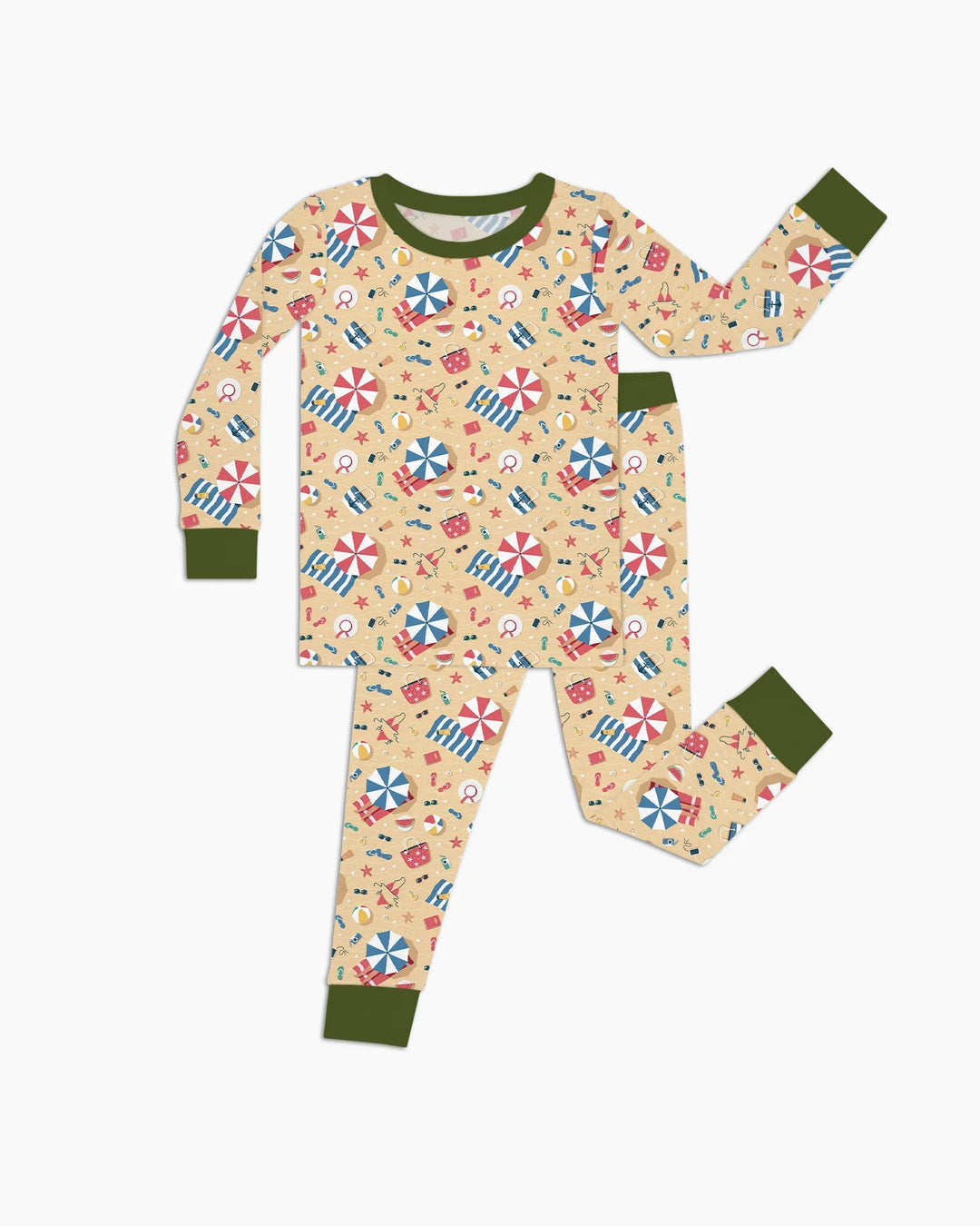 Sunny Beach Day Essentials Bamboo Two Piece Long Sleeve Pajama Set