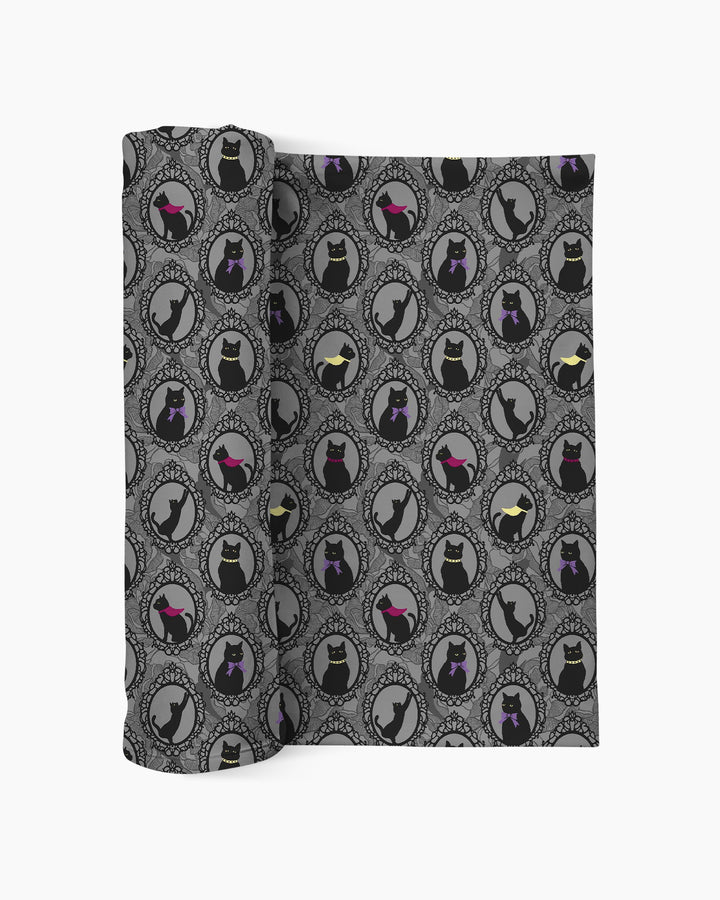 Midnight Cat Parade swaddle blanket