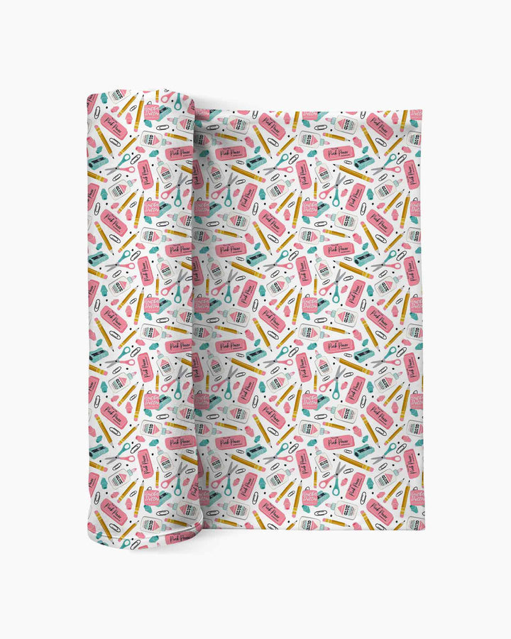 Pink Power School Supplies swaddle blanket