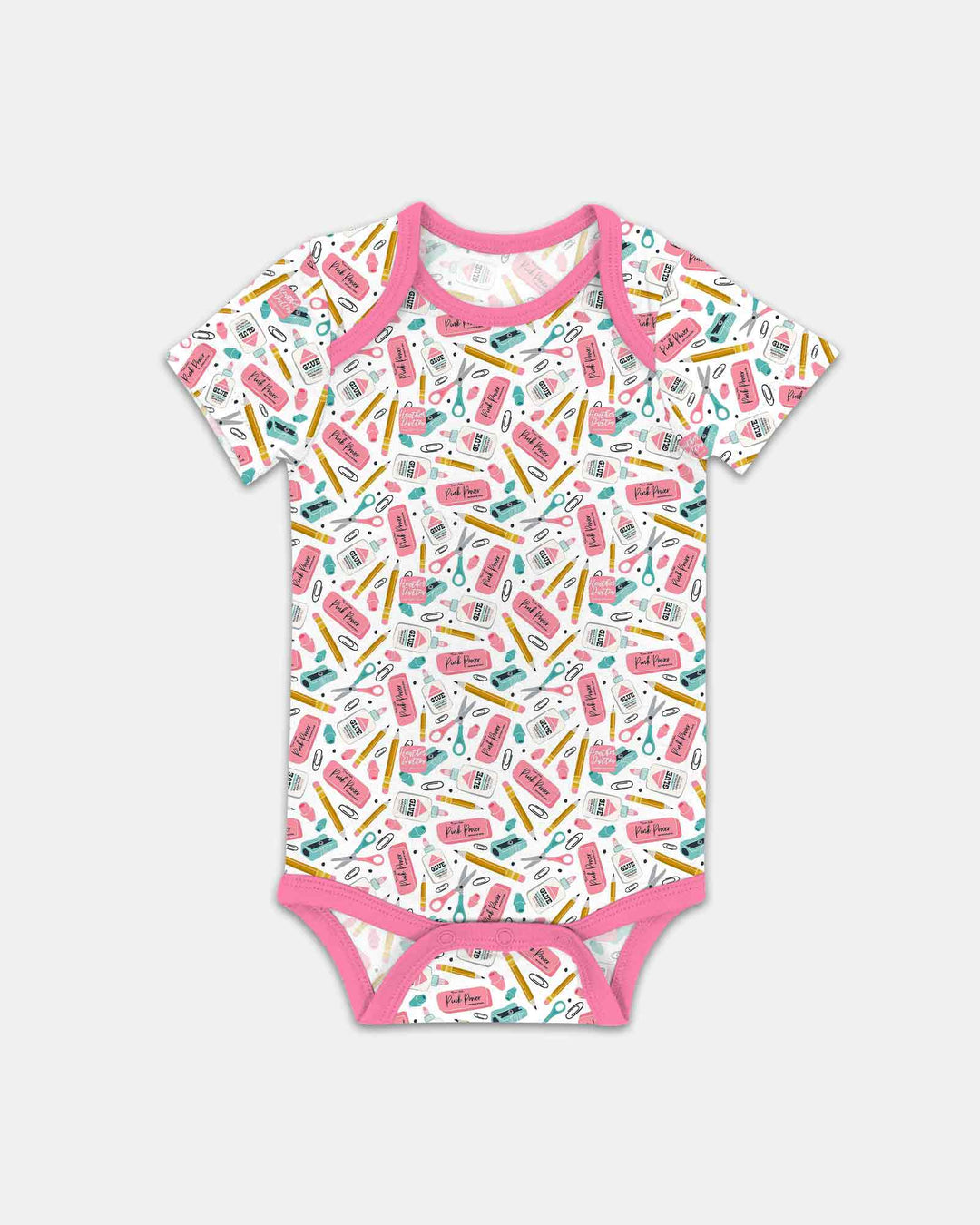 Pink Power School Supplies Bamboo Bodysuit