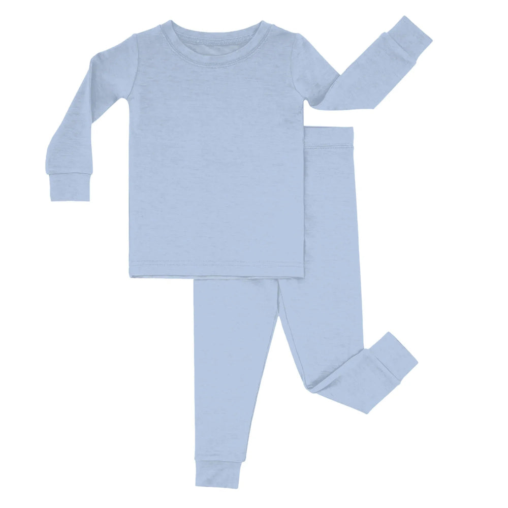 Two Piece Pajama Set In Light Steel Blue , Two Piece Pajama Set In Light Steel Blue - 12-18M