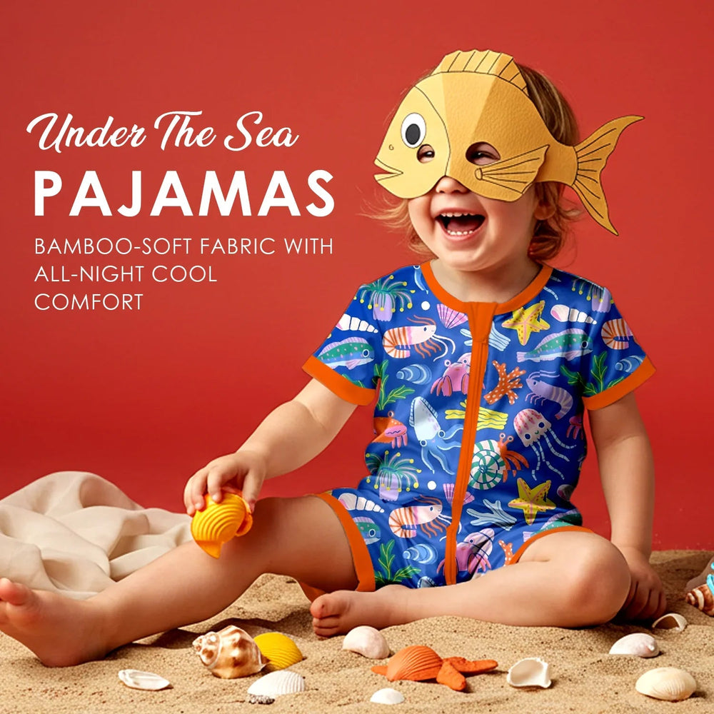 Under the Sea Shorty Zippered Romper - Zumbamboo