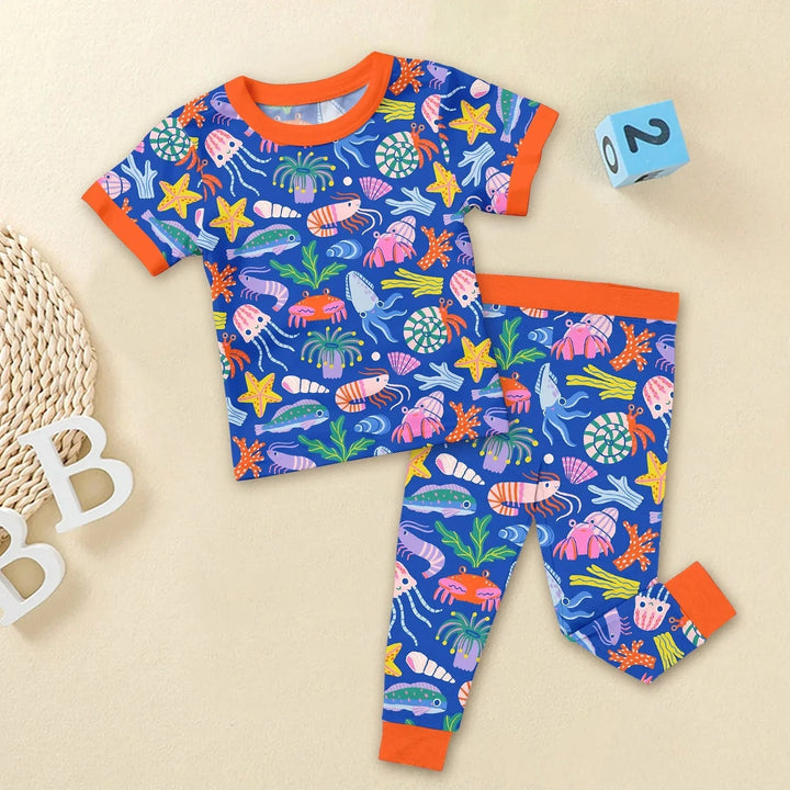 Under the Sea Two Piece Short Sleeve Pajama Set - Zumbamboo