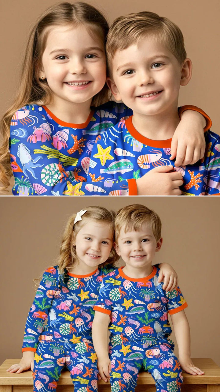 Under the Sea Two Piece Short Sleeve Pajama Set - Zumbamboo