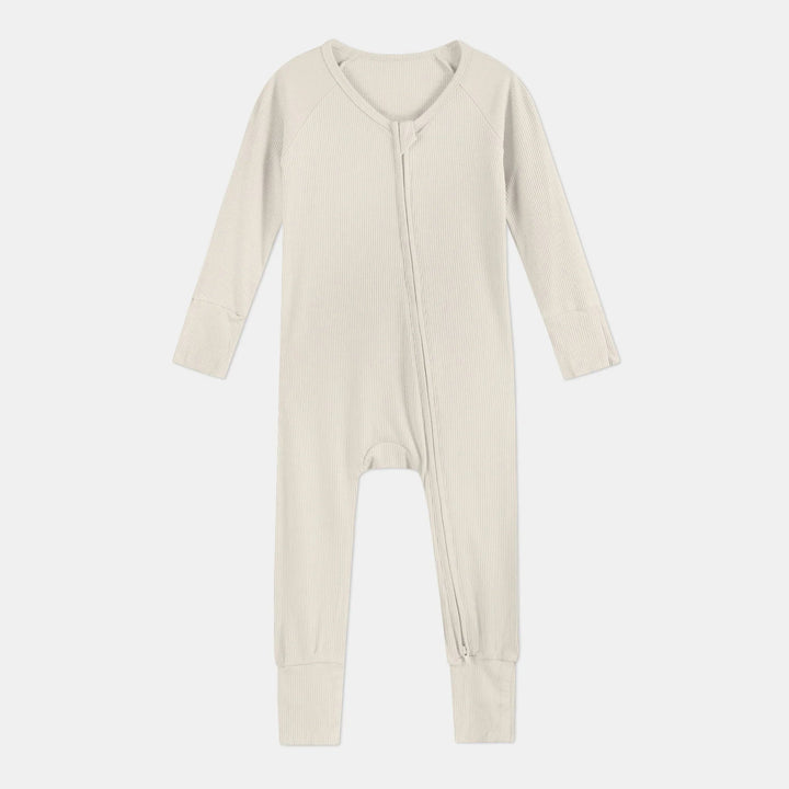 Vanilla Cream Ribbed Convertible Zippy - Zumbamboo