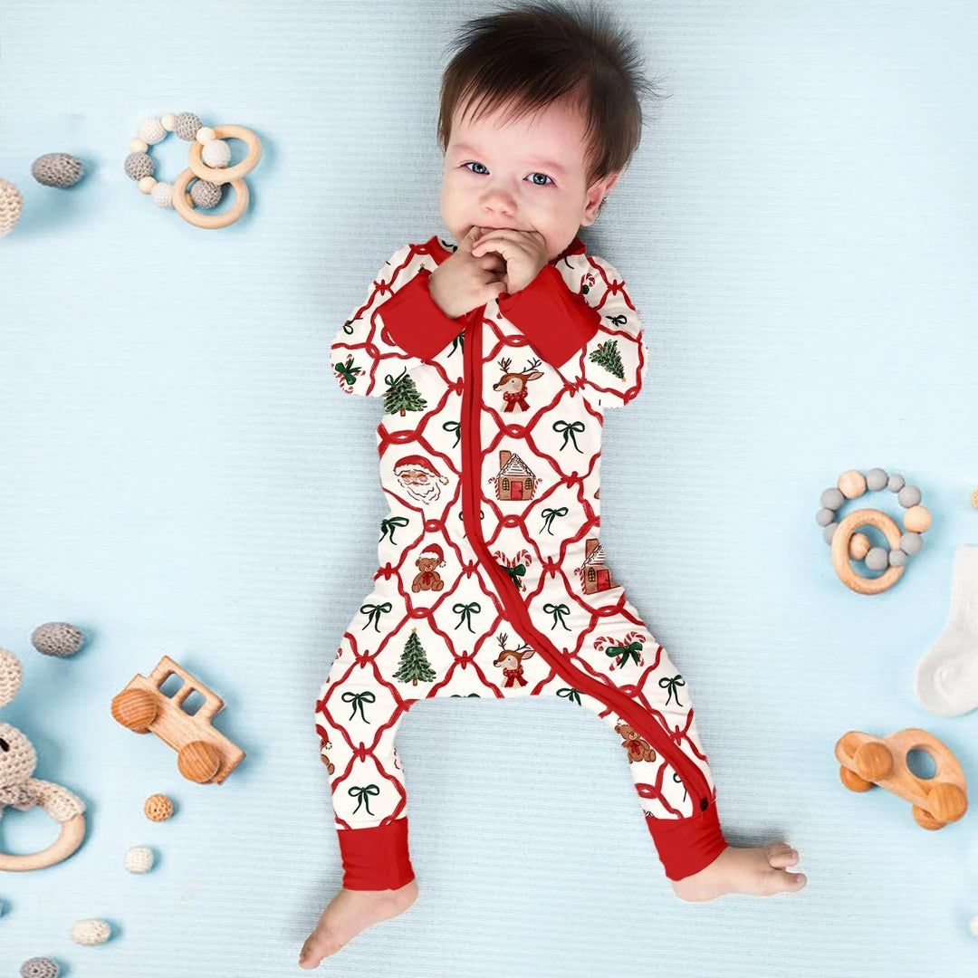 Vintage Christmas Convertible Zippered Romper - Zumbamboo