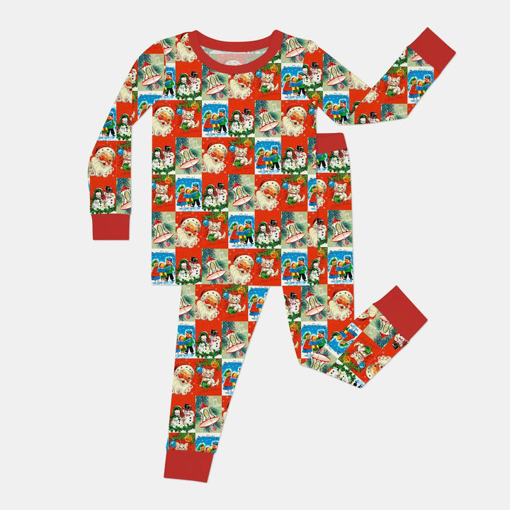 Vintage Holiday Joy Two Piece Long Sleeve Pajama Set - Zumbamboo