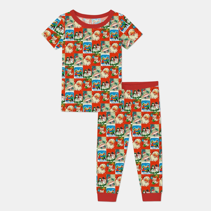 Vintage Holiday Joy Two Piece Short Sleeve Pajama Set , Vintage Holiday Joy Two Piece Short Sleeve Pajama Set - 12-18M
