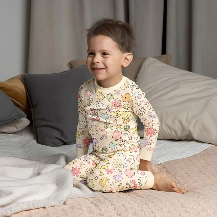 Whimsical Bloom Two Piece Long Sleeve Pajama Set - Zumbamboo