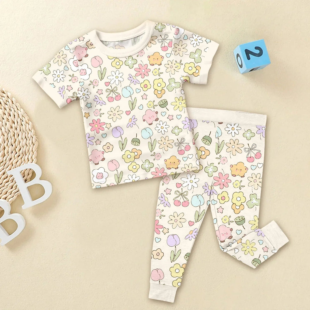 Whimsical Bloom Two Piece Long Sleeve Pajama Set - Zumbamboo