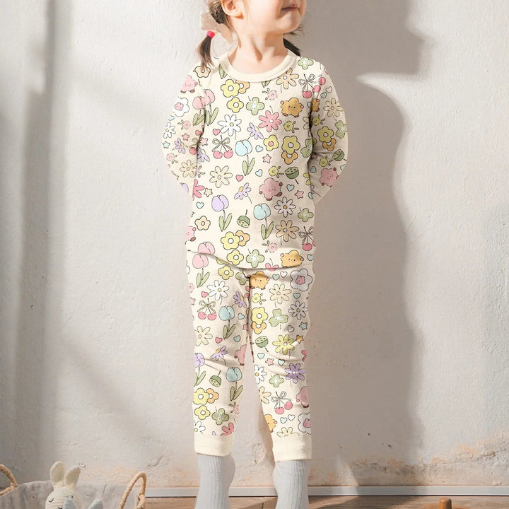 Whimsical Bloom Two Piece Long Sleeve Pajama Set - Zumbamboo