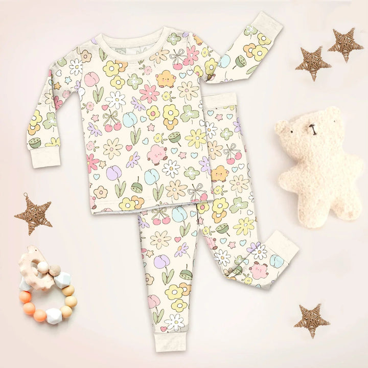 Whimsical Bloom Two Piece Long Sleeve Pajama Set - Zumbamboo