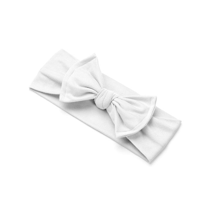 White Luxe Bow Headband - Zumbamboo