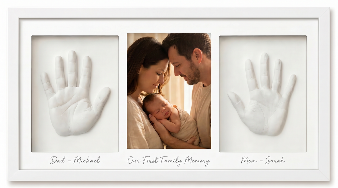 Baby Hand- & Fußabdruck Erinnerungsrahmen Duo