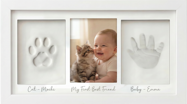 Baby Hand- & Fußabdruck Erinnerungsrahmen Duo