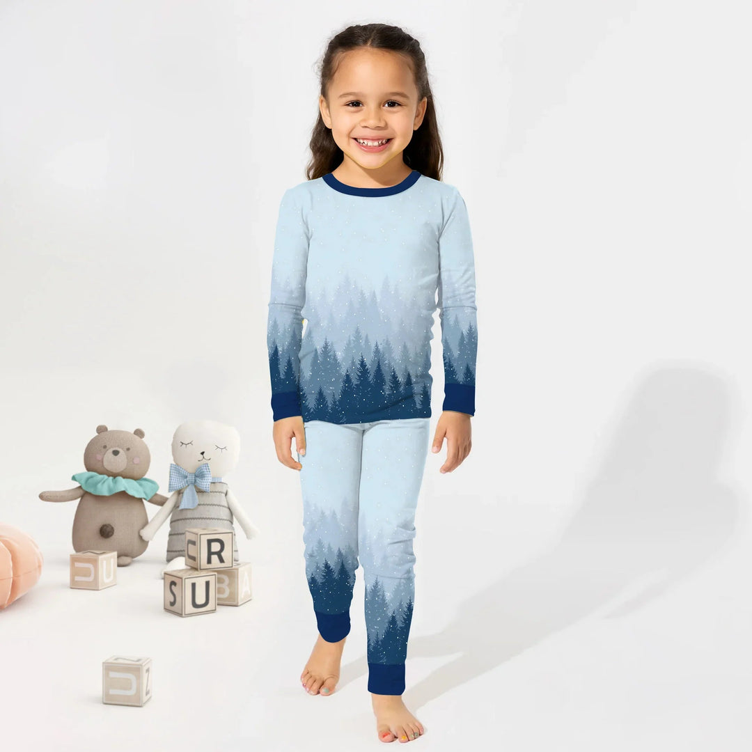 Winter Forest Two Piece Long Sleeve Pajama Set - Zumbamboo