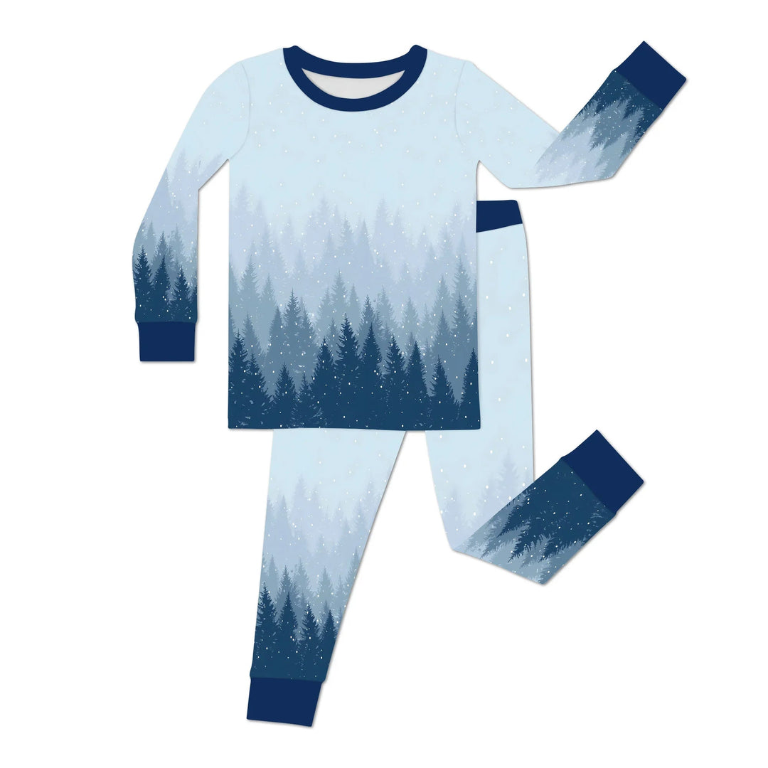 Winter Forest Two Piece Long Sleeve Pajama Set - Zumbamboo