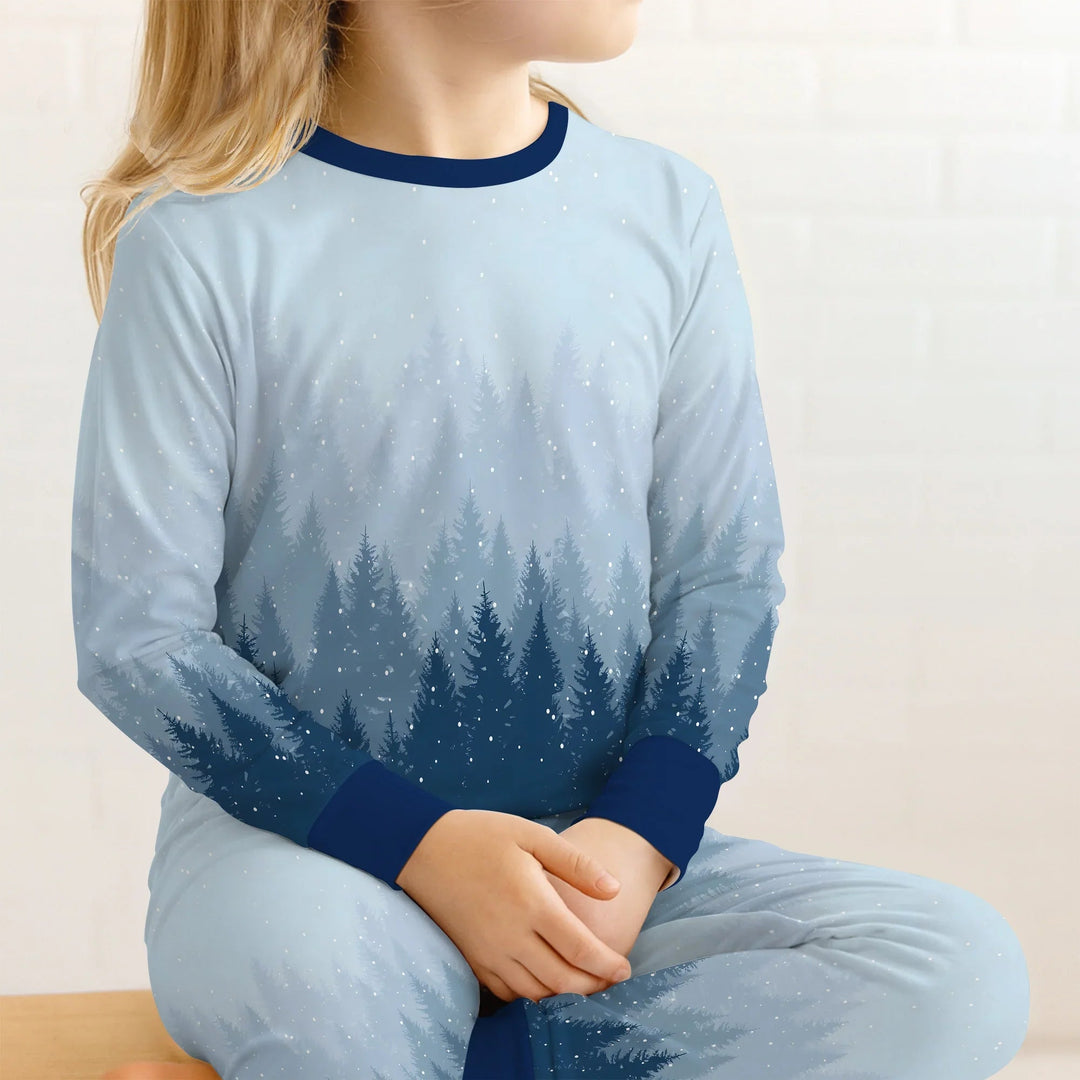 Winter Forest Two Piece Long Sleeve Pajama Set - Zumbamboo