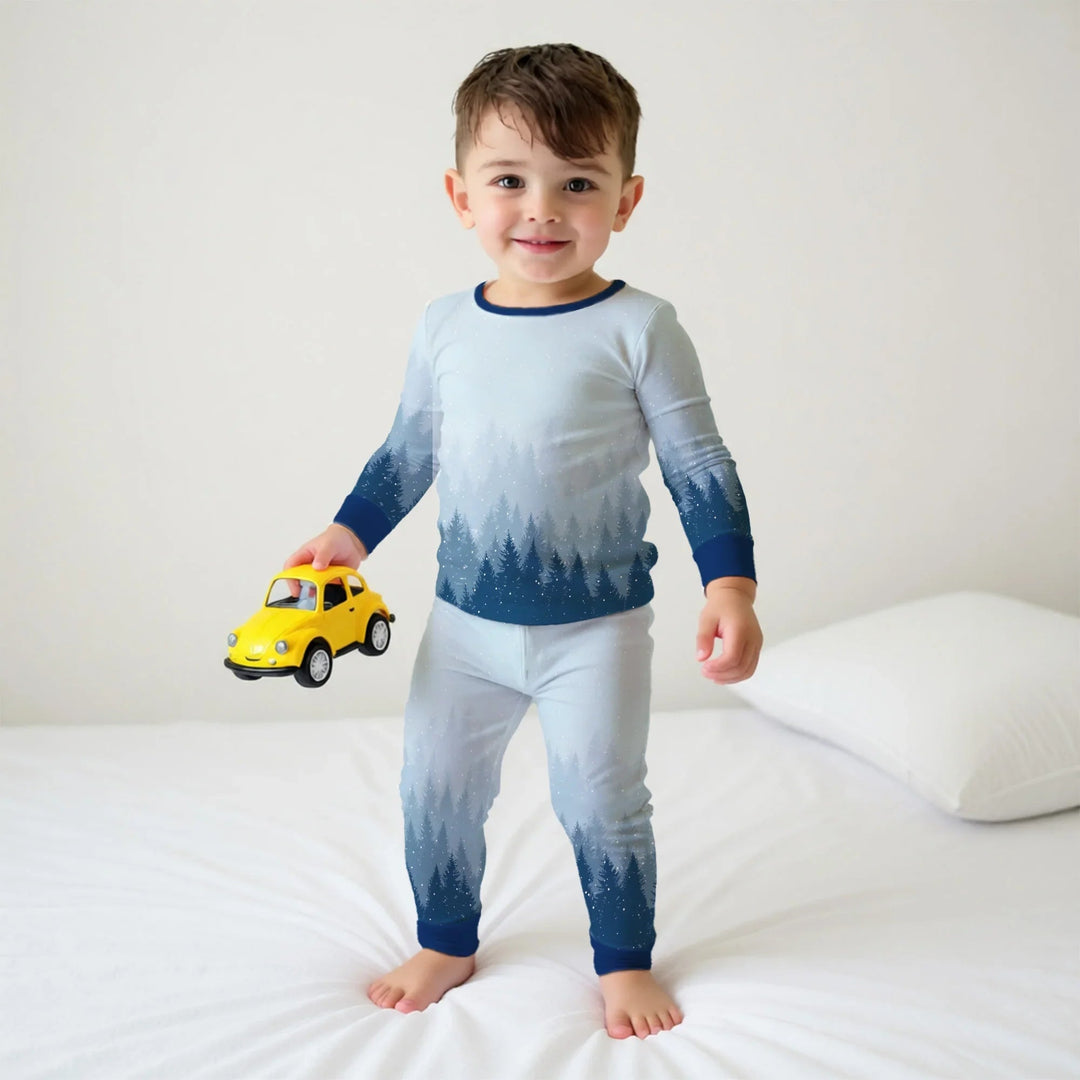 Winter Forest Two Piece Long Sleeve Pajama Set - Zumbamboo