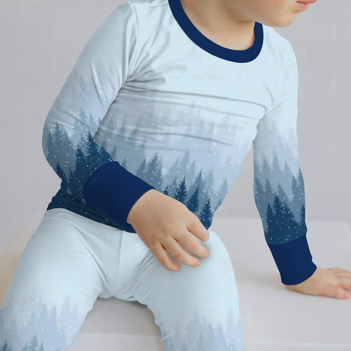 Winter Forest Two Piece Long Sleeve Pajama Set - Zumbamboo