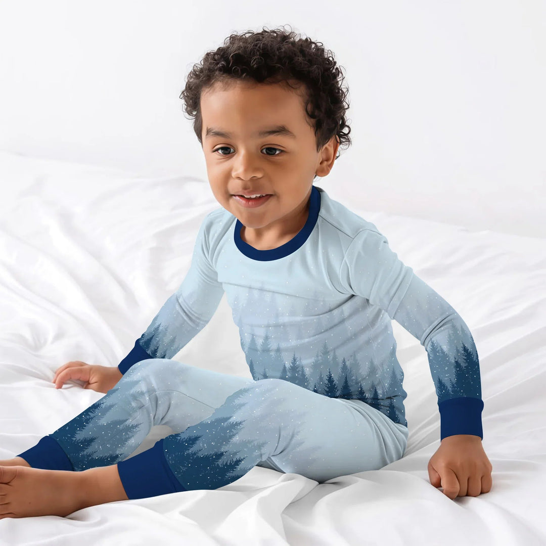 Winter Forest Two Piece Long Sleeve Pajama Set - Zumbamboo