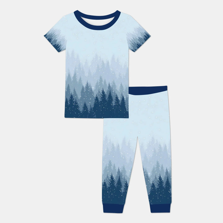 Winter Forest Two Piece Short Sleeve Pajama Set - Zumbamboo