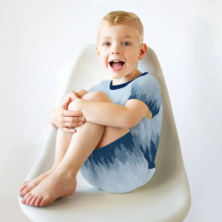 Winter Forest Two Piece Short Sleeve Shorts Pajama Set - Zumbamboo