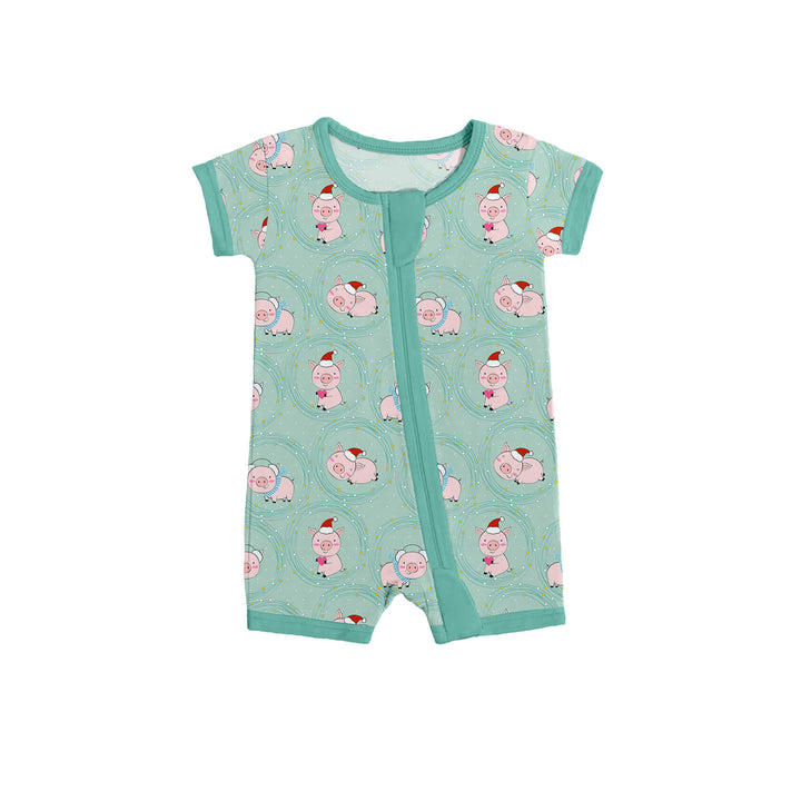 Winter Pigs Shorty Zippered Romper