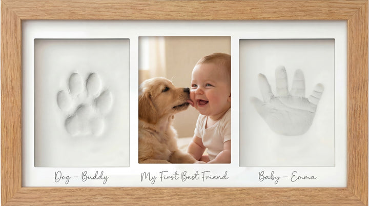 Baby and Dog Photo Frame – Our Little Pack Family Keepsake