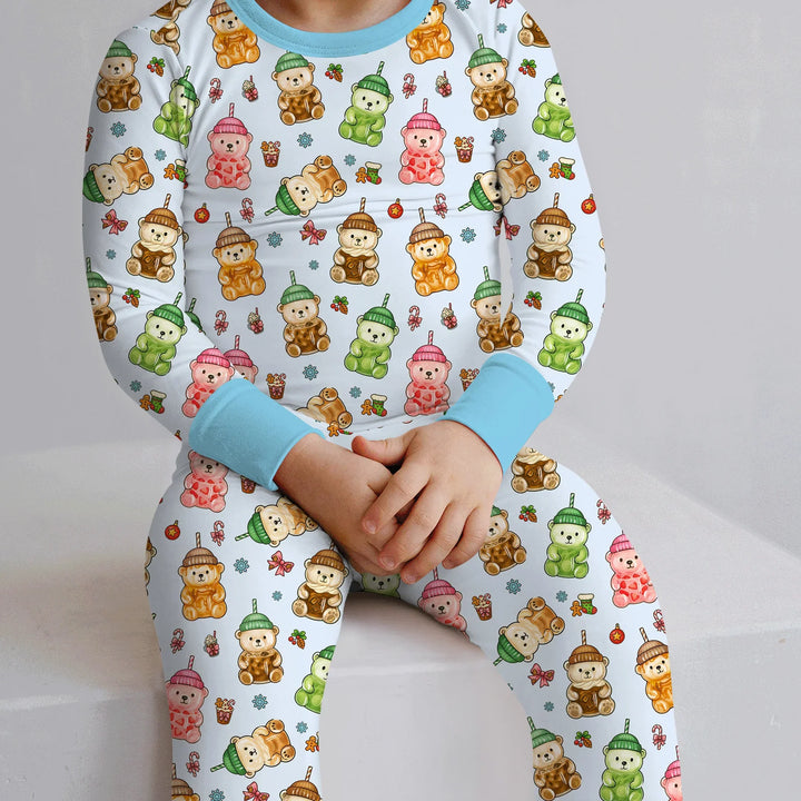 Holiday Bear Cup Two Piece Long Sleeve Pajama Set