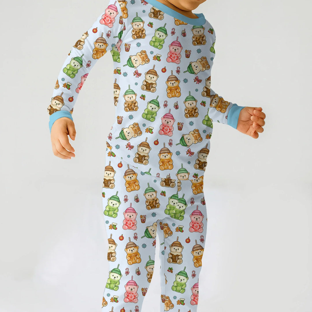 Holiday Bear Cup Two Piece Long Sleeve Pajama Set