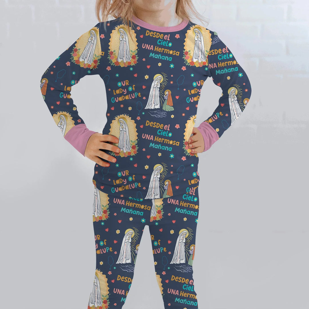 Zweiteiliges Langarm-Pyjama-Set mit Sommerfrüchten