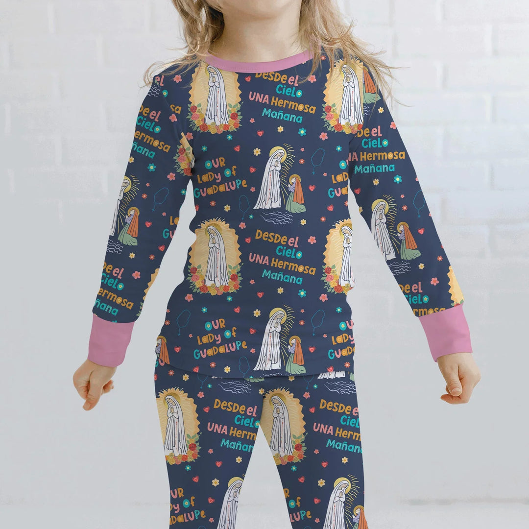 Zweiteiliges Langarm-Pyjama-Set mit Sommerfrüchten