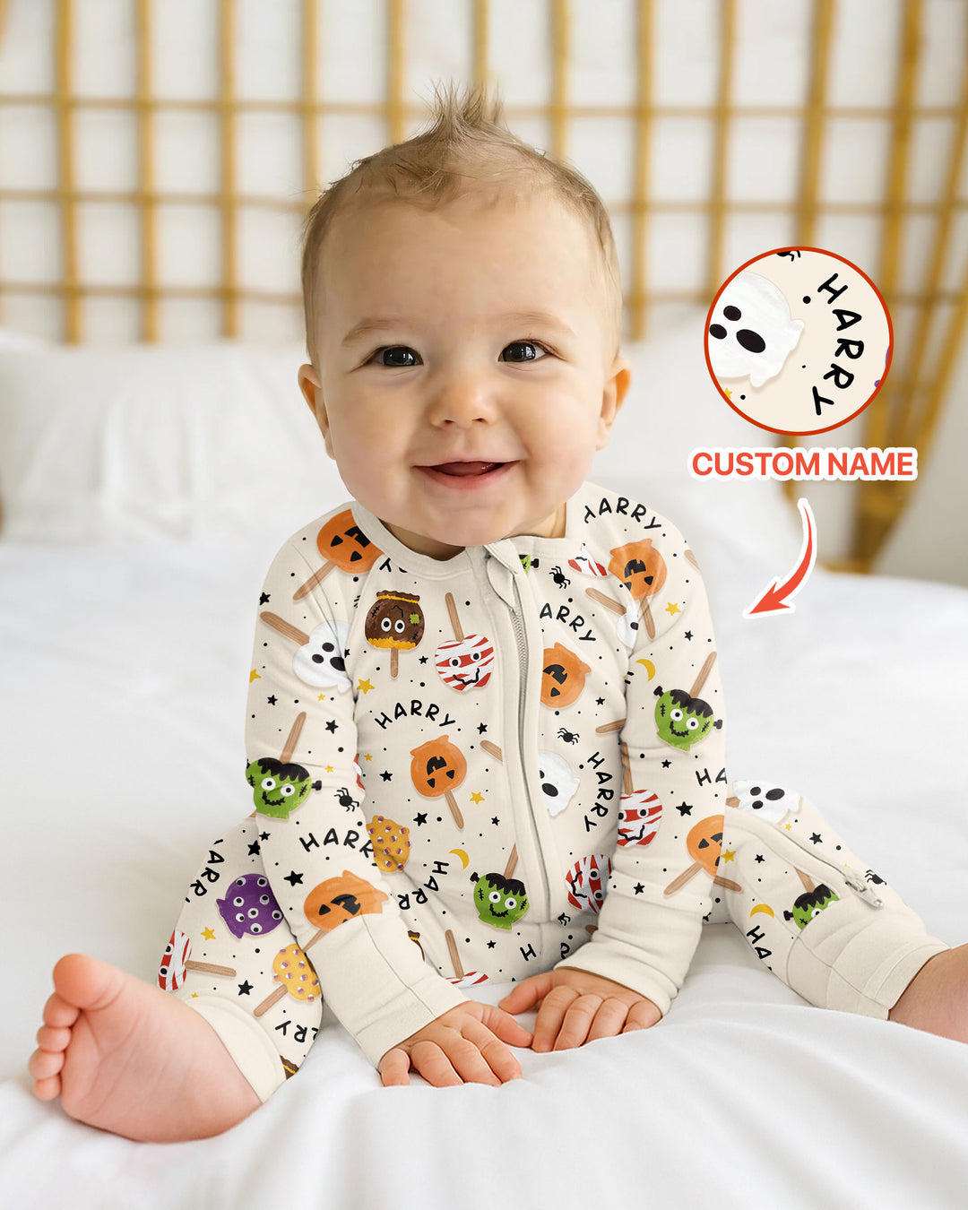 Custom Name Halloween Treats Bamboo Convertible Zippy