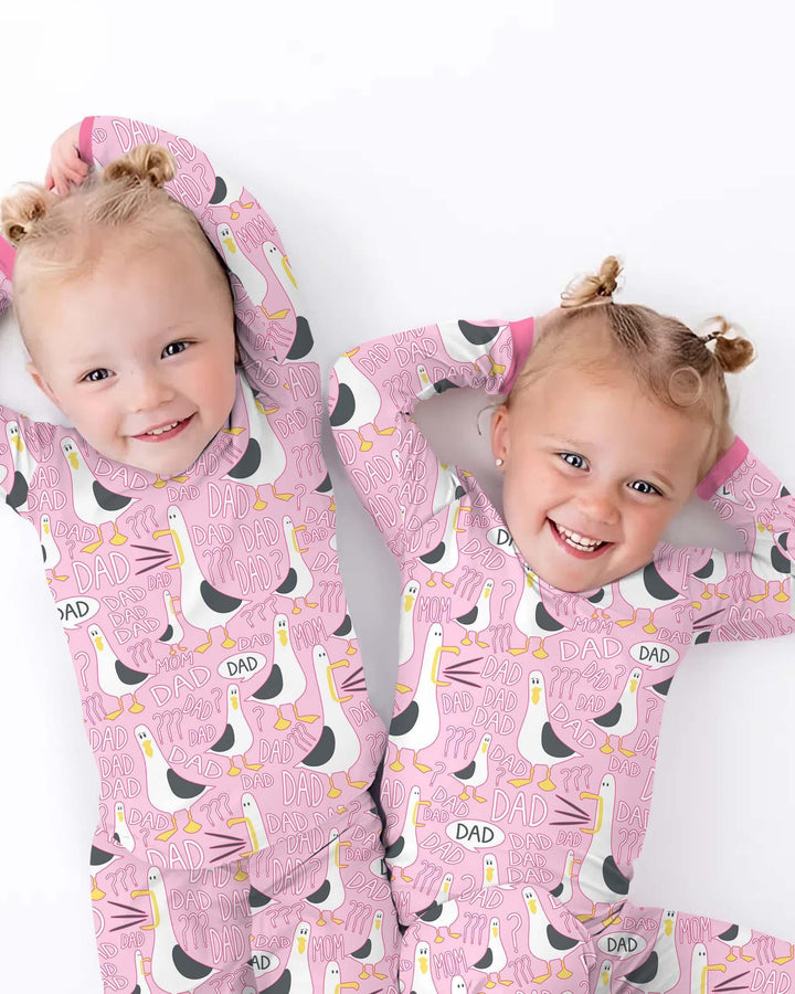 Funny Seagull DAD Bamboo Two Piece Long Sleeve Pajama Set