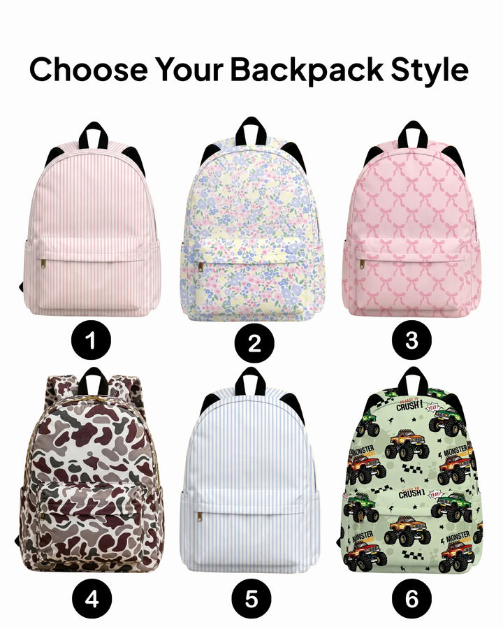 Custom Text Bow Frame Embroidered Backpack
