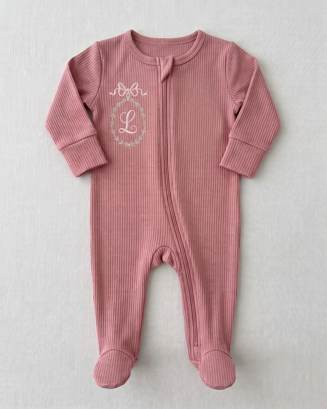 Custom Name Embroidered Ribbed Bamboo Welcome Home Bundle