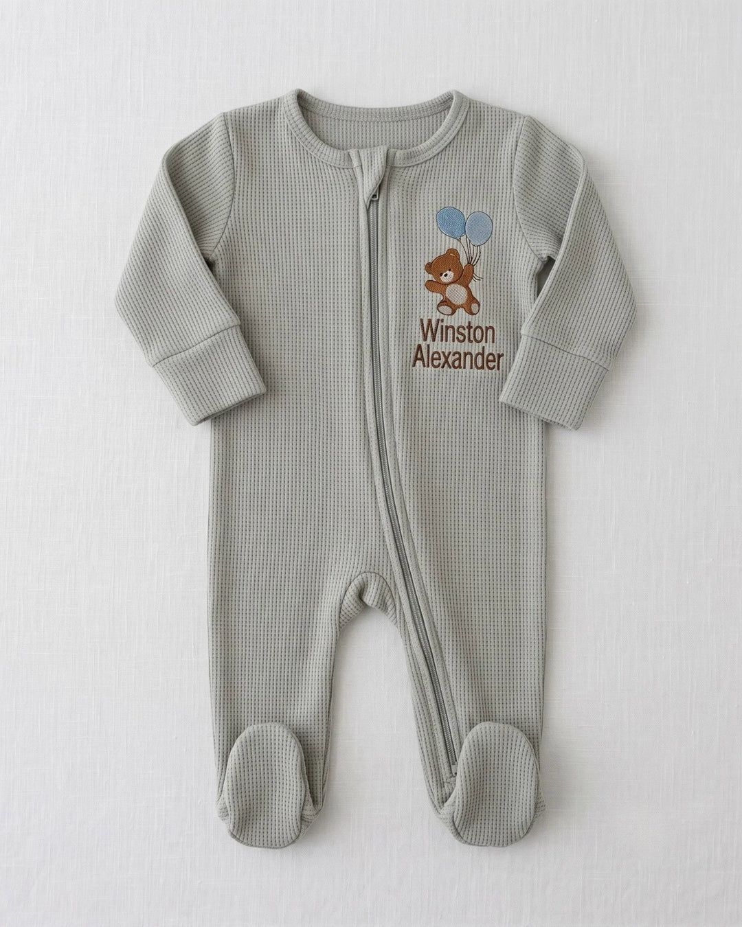 Personalized Dream Bear Embroidered Waffle Bamboo Welcome Home Bundle