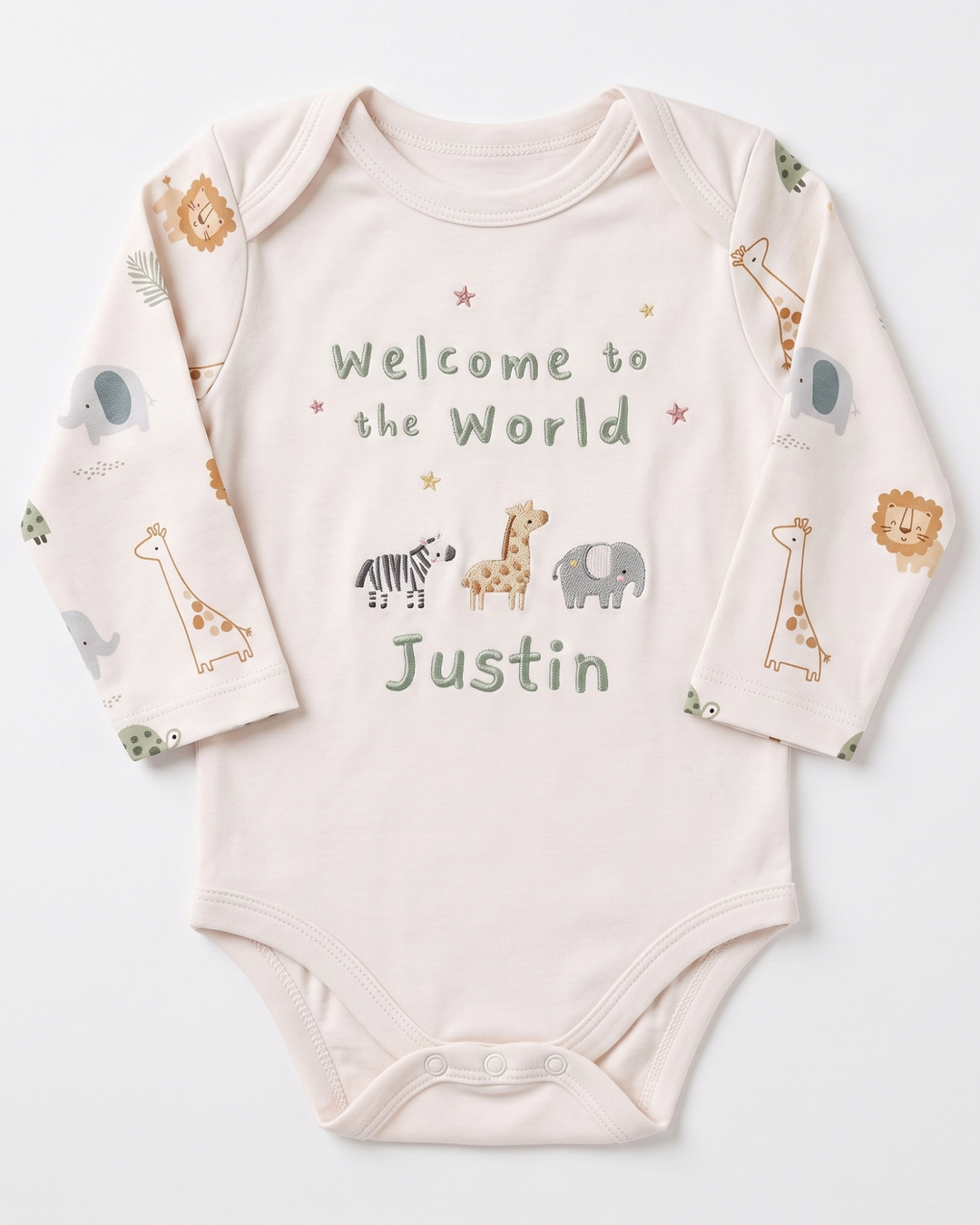 Little Safari Friends Embroidered Bamboo Bodysuit