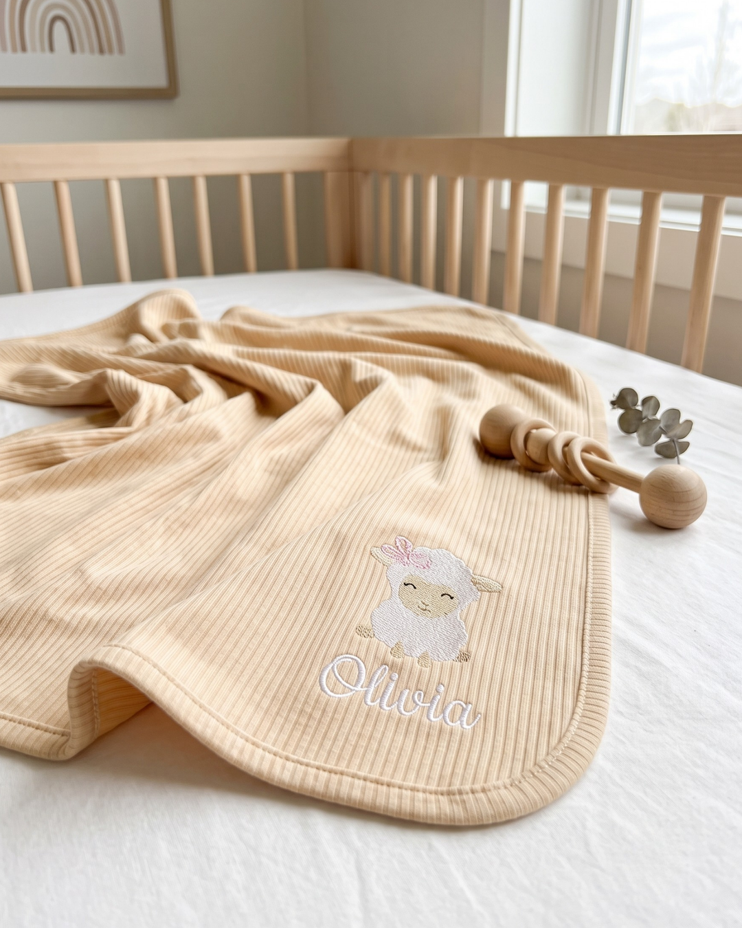 Gerippte Babykleidung mit individuellem Foto - Weich &amp; Skizzenhaft