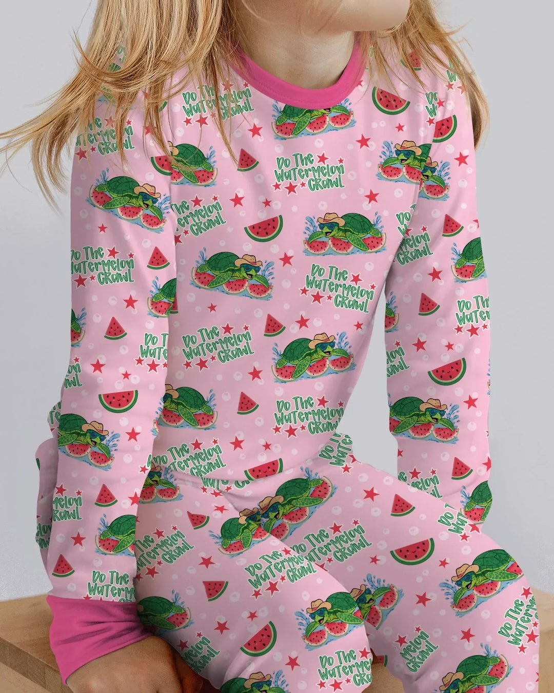 Zweiteiliges Langarm-Pyjama-Set mit Sommerfrüchten