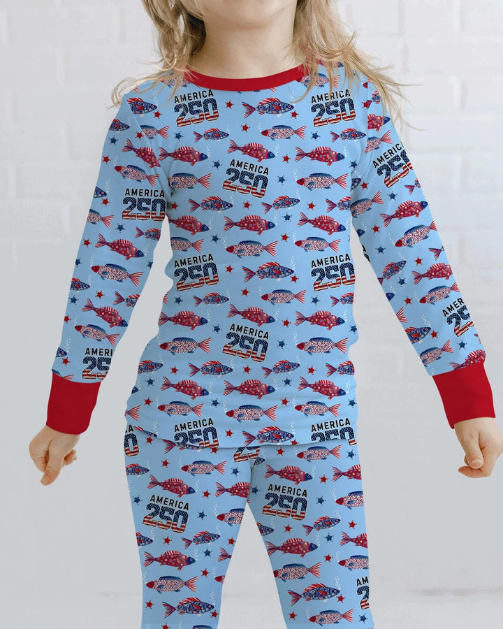 Conjunto de pijama de dos piezas de bambú de manga larga