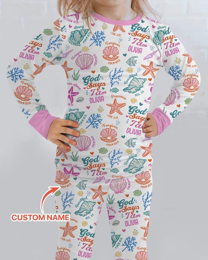 Zweiteiliges Langarm-Pyjama-Set mit Sommerfrüchten