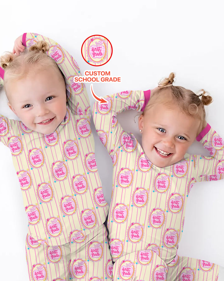 Conjunto de pijama de dos piezas de bambú con mangas largas, plantilla PERSONALIZADA