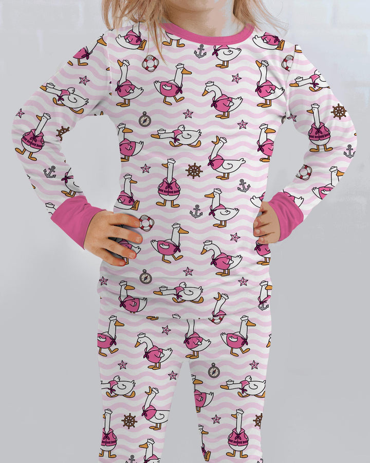 Silly Goose Sailor Bamboo Two Piece Long Sleeve Pajama Set